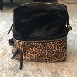 Black leather & Cheetah Flux fur